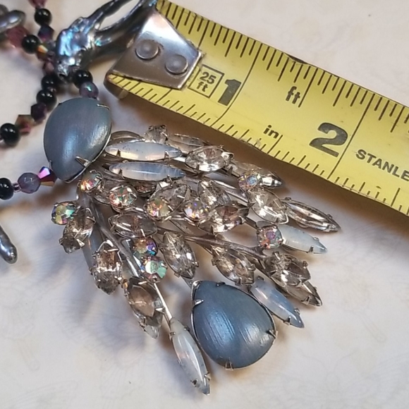 All cleaned and restrung! Beautiful vintage double strand  Repurposed Hand Crafted 1950s Vintage Brooch Freshwater Pearl Necklace main image 1